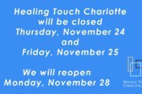 Healing Touch Charlotte Thanksgiving Holiday Closings